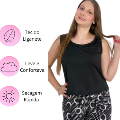 Pijama Shortdoll Regata Feminino Liganeete Conforto Leveza  Relaxamento para Noite Charlotte Pijamas em Oferta na Shopee