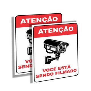 Kit 2 Plaquinhas De Sinalização De Filmagem Atenção Você Está Sendo Filmado em Oferta na Shopee