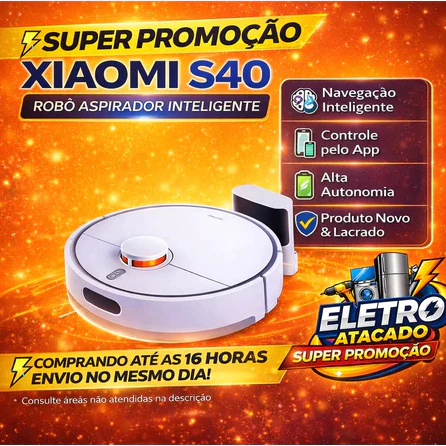 Imagem Robô aspirador Xiaomi S40 Bivolt 10.000 PA Mapeamento a Laser inteligente Automática((SUPER PROMOÇÃO))