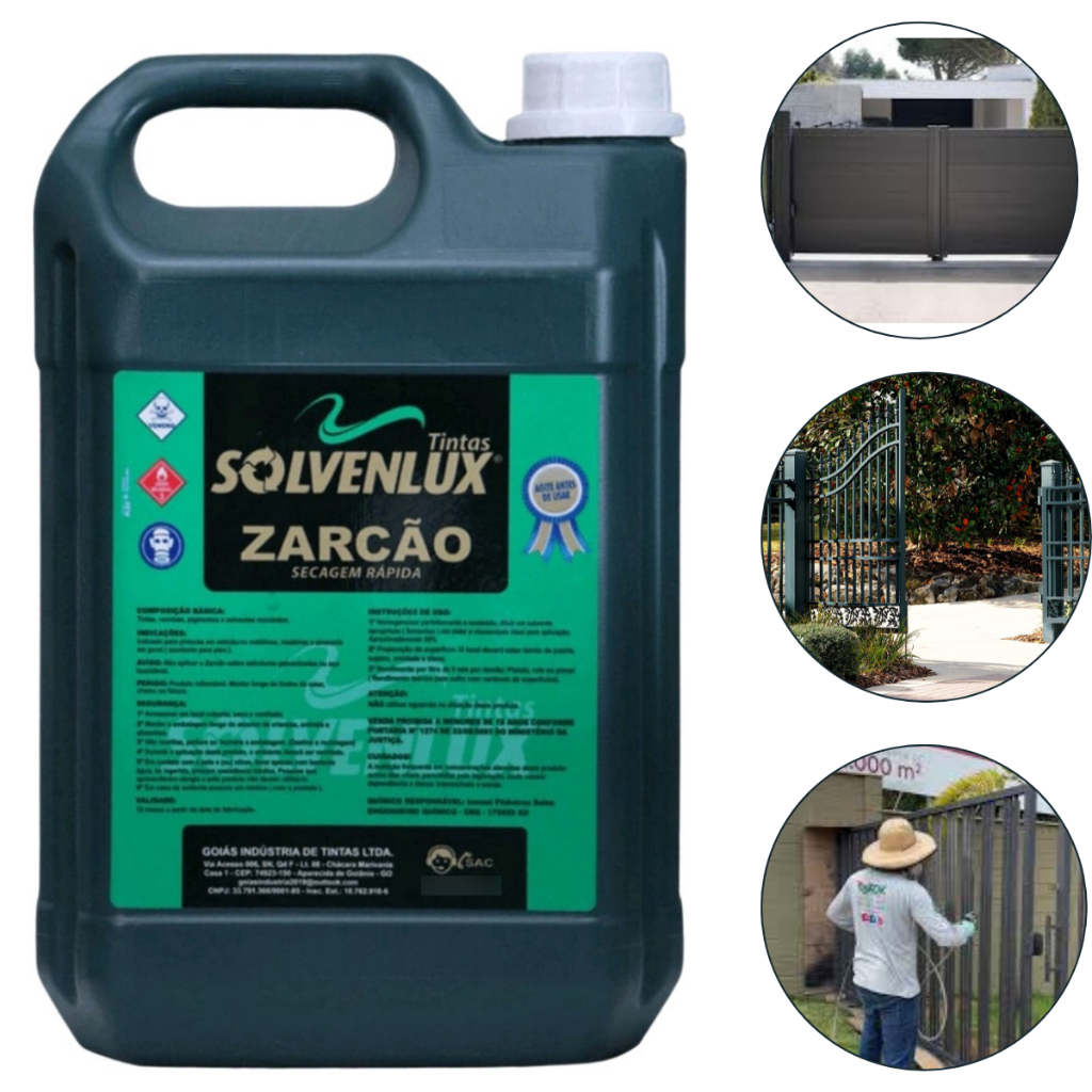 TINTA ZARCÃO 5 LITROS FUNDO SERRALHEIRO SOLVENLUX em Oferta na Shopee