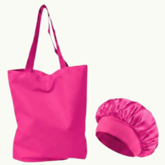 Kit Sacola Eco Bag + Touca de cetim Academia, Passeio, Maternidade, Supermercado, Multiuso