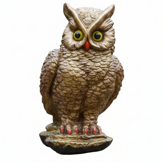 Coruja Base M Em Gesso Espanta Pombo - Disponível Agora