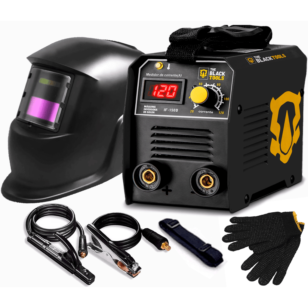 Máquina De Solda Potátil 120a Tig Eletrodo 220v Com Máscara E Luvas