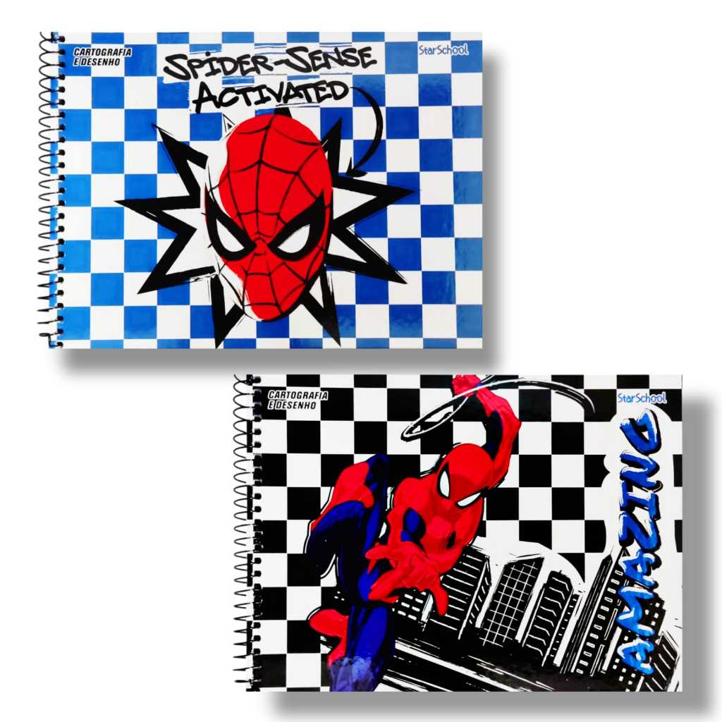 Caderno De Desenho Homem Aranha Spiderman 80 Folhas Capa Dura em Oferta na Shopee