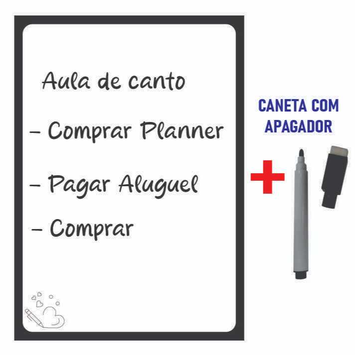 Imã de Geladeira Planner Semanal Magnético com Caneta Escreve e Apaga 28X20 cm em Oferta na Shopee