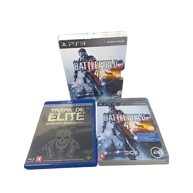 Battlefield 4 PS3 + Tropa de Elite Blu-ray Bundle Jogo + Filme Mídia Física Ps3 Original