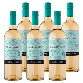 Box 6 Vinhos Chileno Concha Y Toro Reservado Sweet Branco 750ml em Oferta na Shopee