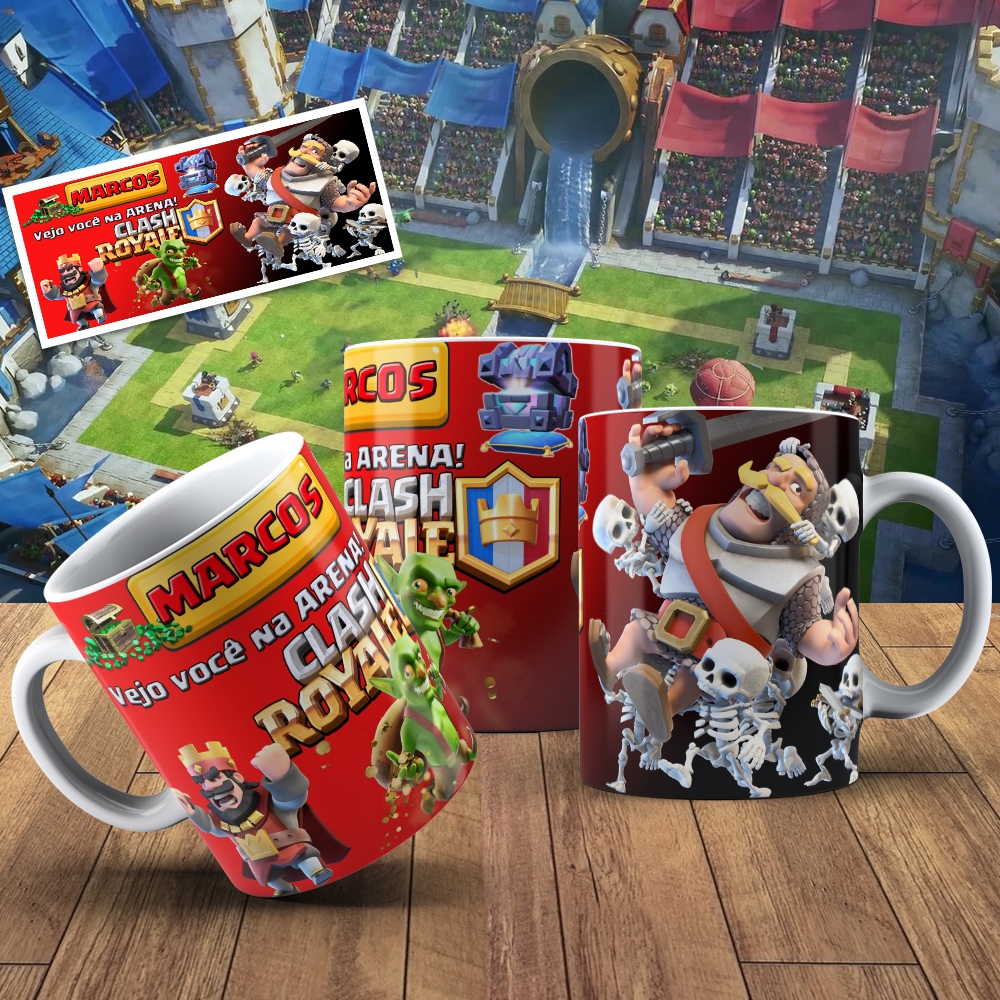 CANECA CLASH ROYALE PERSOANLIZADA COM NOME OU NICK CANECA CERAMICA PERSONALIZADA CLASH