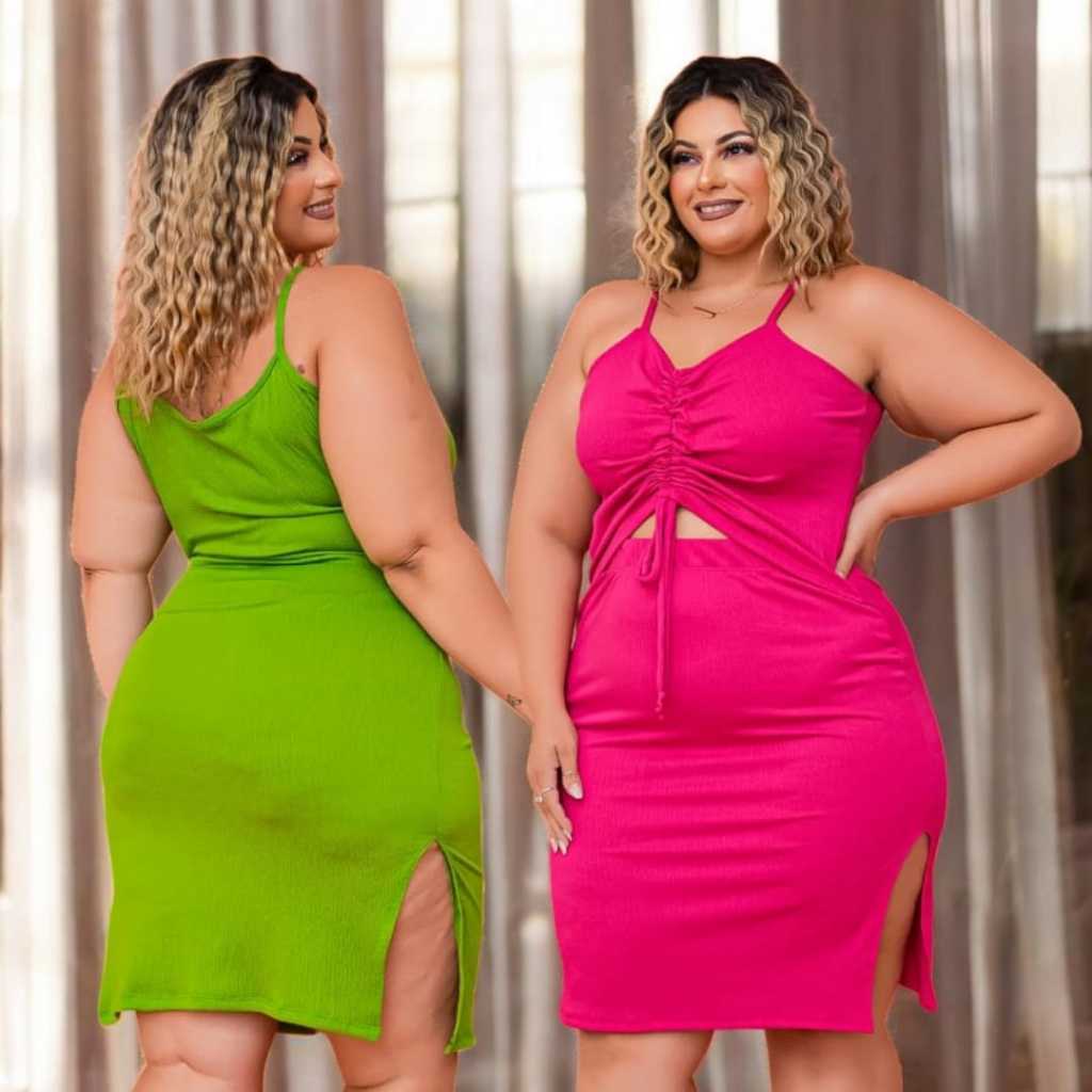 Vestido tubinho plus size feminino alça com fenda lateral tamanho único vestir do 46ao52