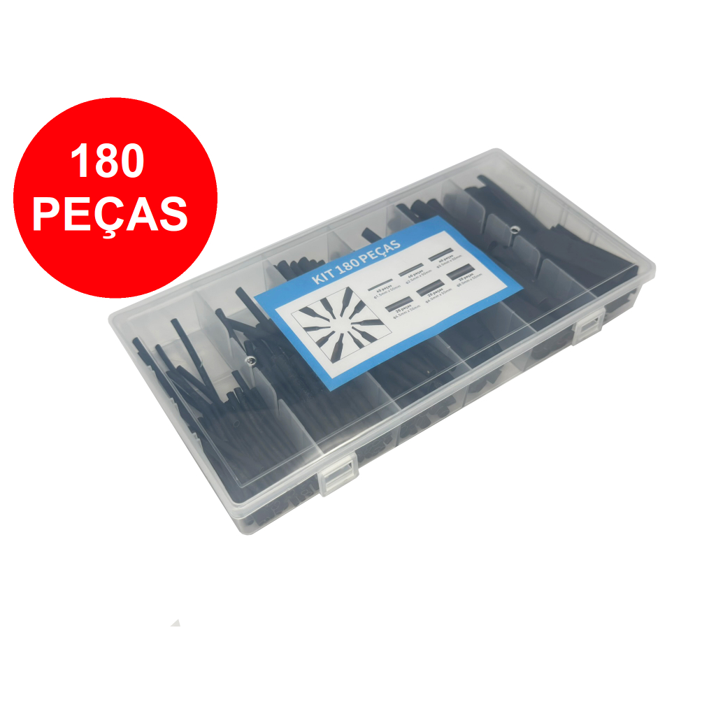 ESPAGUETE TERMO RETRÁTIL KIT COM 120/180/360 PEÇAS COM 5CM DA PEÇA / KIT COM 530 PEÇAS CORES