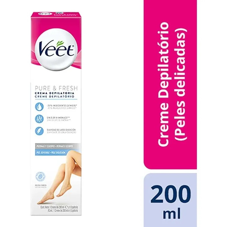 Veet Creme Depilatório Veet Pure & Fresh Pele Delicada 200ml