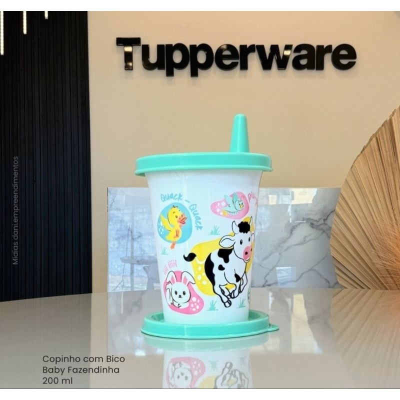 copinho com bico 200ml baby fazendinha Tupperware original