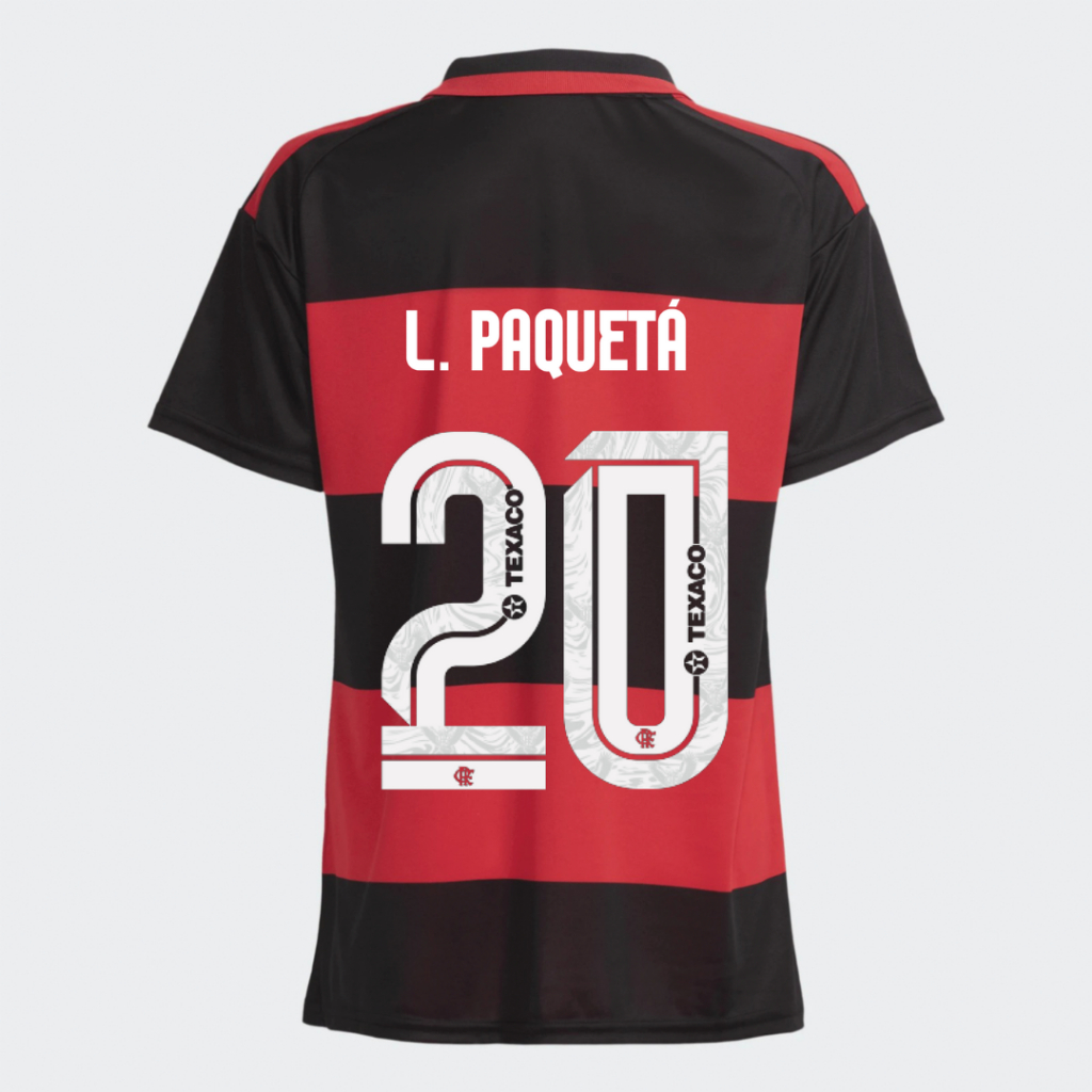 Manto Flamengo Masculina Jogo 1 Adidas 2026 - L. Paquetá 20 em Oferta na Shopee