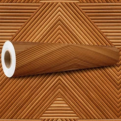 Papel de Parede Ripado Autocolante Madeira com Efeito 3d Sofisticada 5 Metros