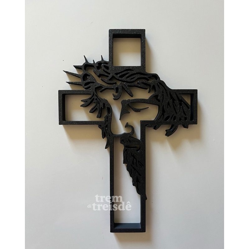 Crucifixo Parede Jesus Cristo Arte Sacra Religioso Decoração Cristã Fé Católica Presente Impressão 3D