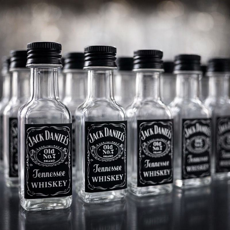 Mini Garrafinha 20ml Vidro Rótulo Clássico | Lembrancinha Luxo Pronta Vermelha e Preta