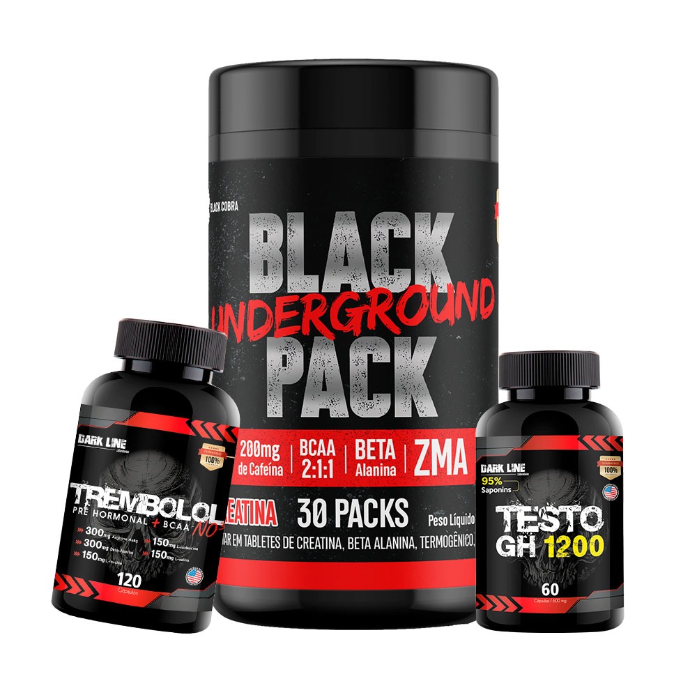 Kit Animal Black Underground 30 Packs Trembolol 120 Testo 60