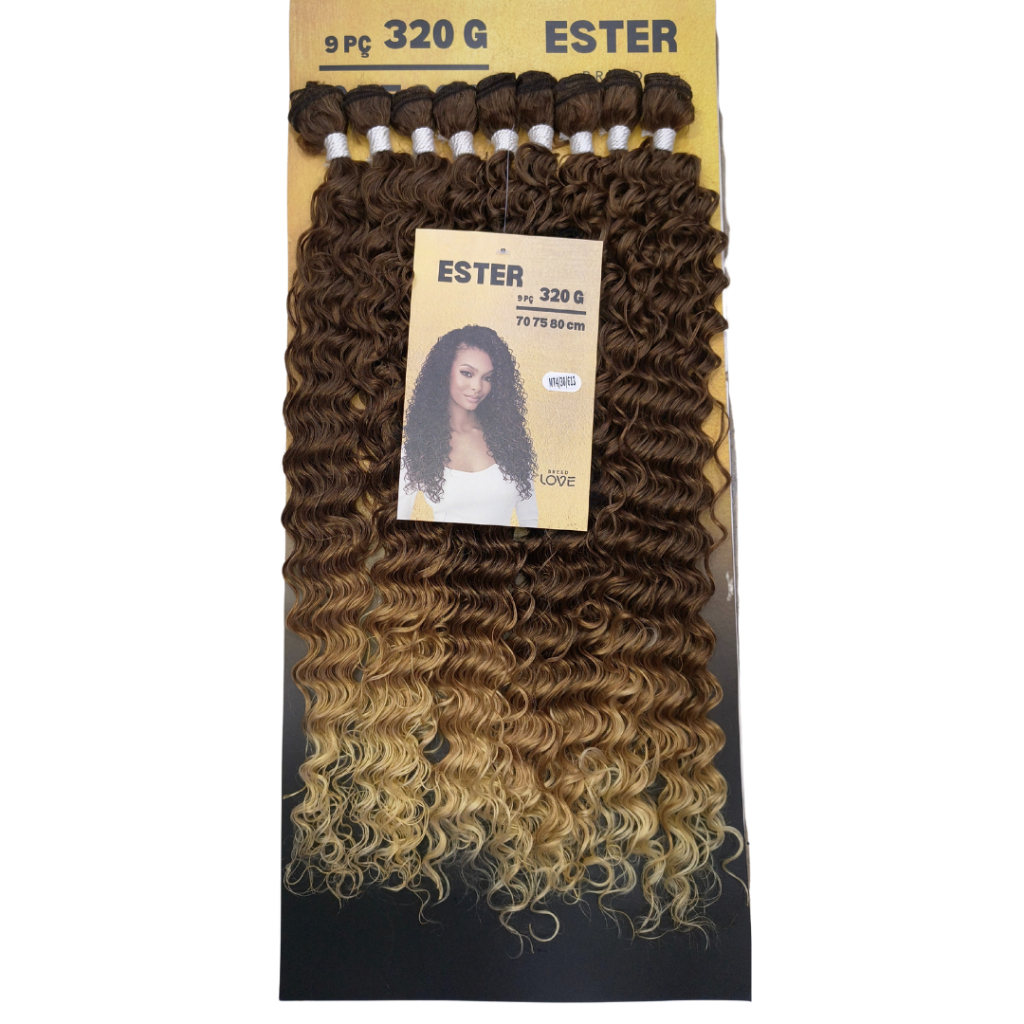 Cabelo Cacheado Ester Entrelace 9 Telas 80cm 320g – Fibra Premium Breed Love