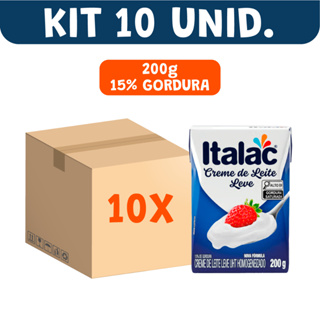 Kit 10 Creme de Leite ITALAC Cremoso para Receitas Doces e Salgadas 15% Gordura 200g em Oferta na Shopee