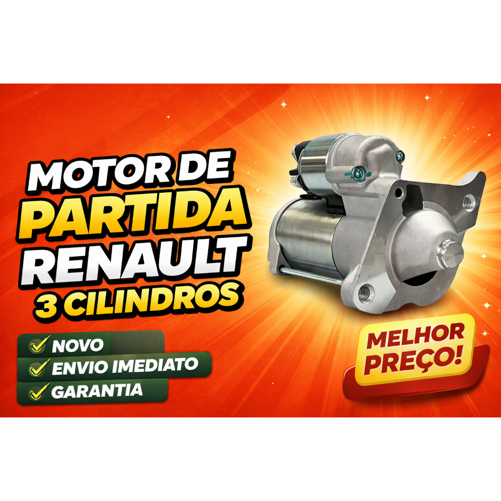 Motor Partida Renaul Logan Sandero Kwid 3 cilindro em Oferta na Shopee