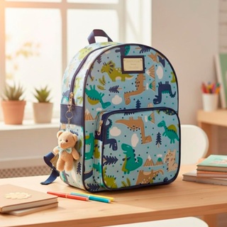 Mochila Maternidade Menino e Menina Bolsa de Costas Passeio Creche Escola C/ Detalhe Urso em Oferta na Shopee