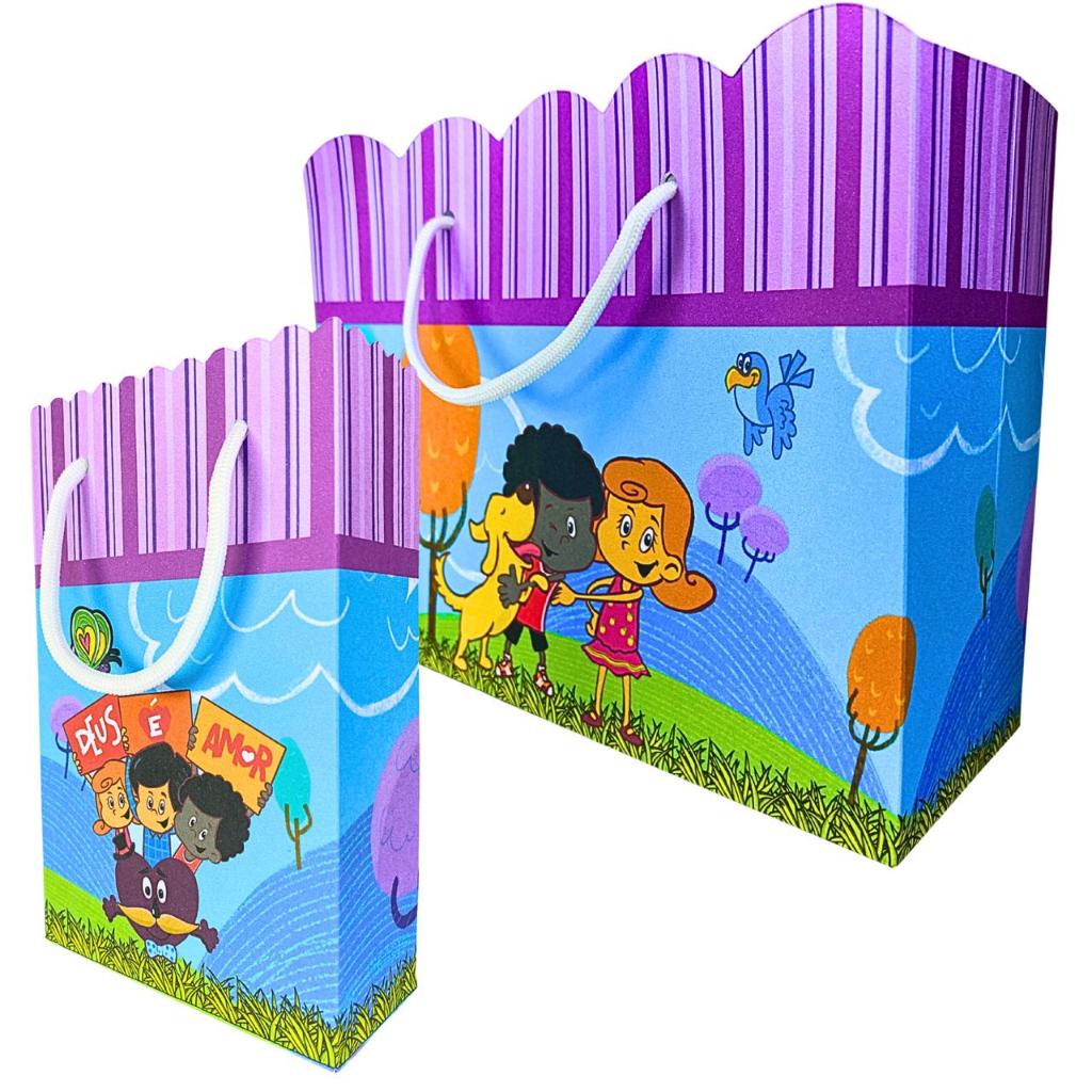 Sacolinha Tres Palavrinhas Lilas Sacolinhas para Lembrancinha de Aniversário Infantil Menina Sacolas Bolsa Envio Rapido