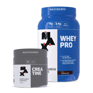Kit Whey Pro 1kg Proteína Concentrada + Creatina Monohidratada 300g - Max Titanium em Oferta na Shopee