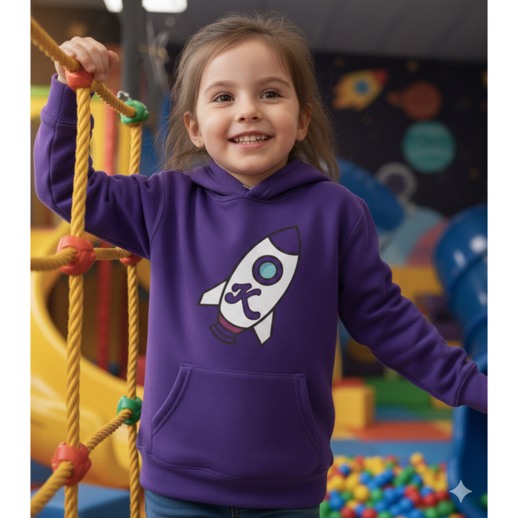 Moletom Canguru Infantil Criança Juvenil Bebê Unissex Casual Roxo KATLEN Novo Elemento EMILLY VICK