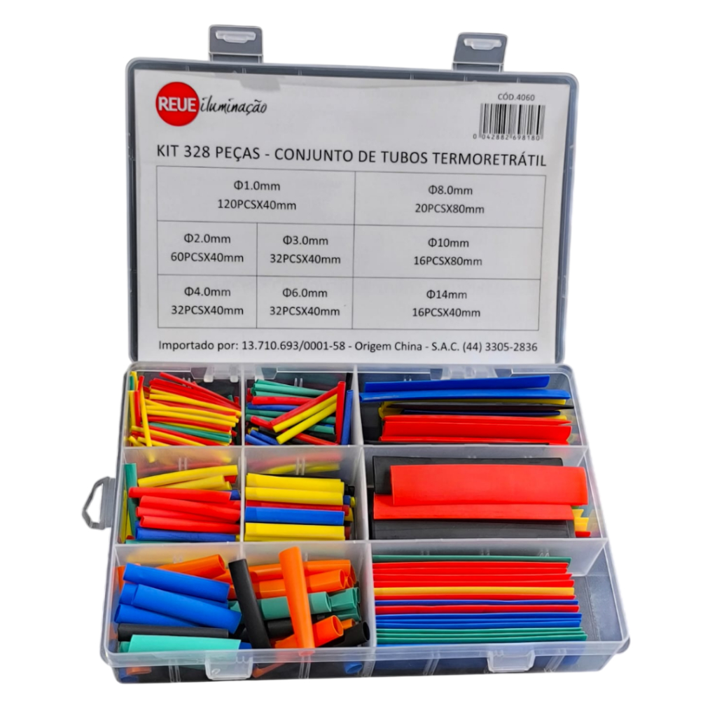 KIT 328 PEÇAS TUBO TERMO RETRÁTIL – ISOLAMENTO PROFISSIONAL