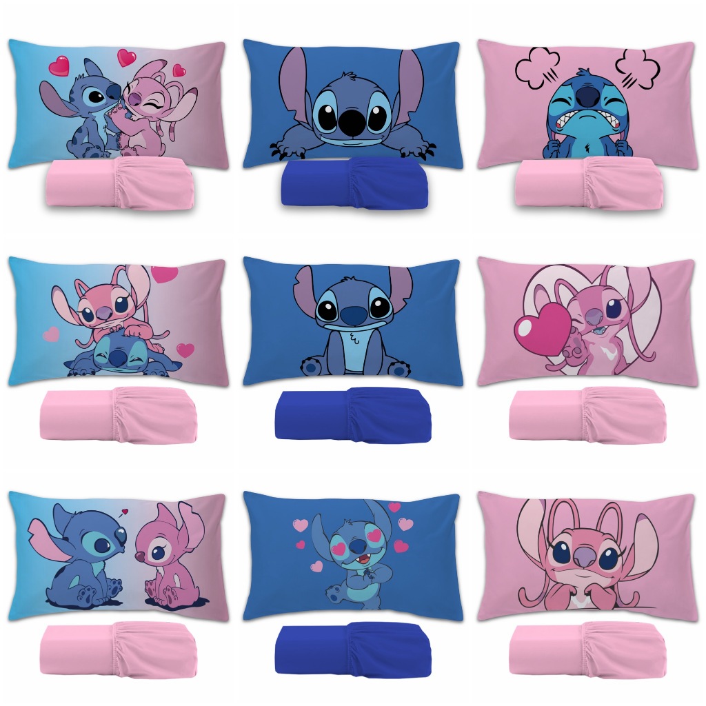 Jogo De Lençol 2 peças Infantil Temático De Personagens - Stitch em Oferta na Shopee