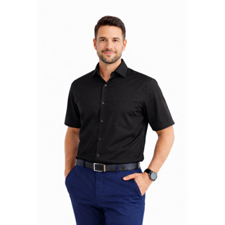 Camisa Social Manga Curta Com Bolso Tecido Não Amassa em Oferta na Shopee