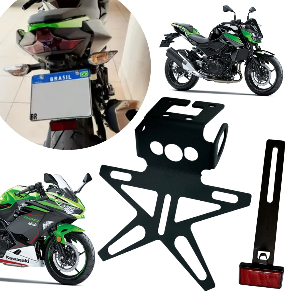Eliminador de Rabeta kawasaki Z400 ninja 400 suporte de placa esportivo fixo z-400 ninja-500
