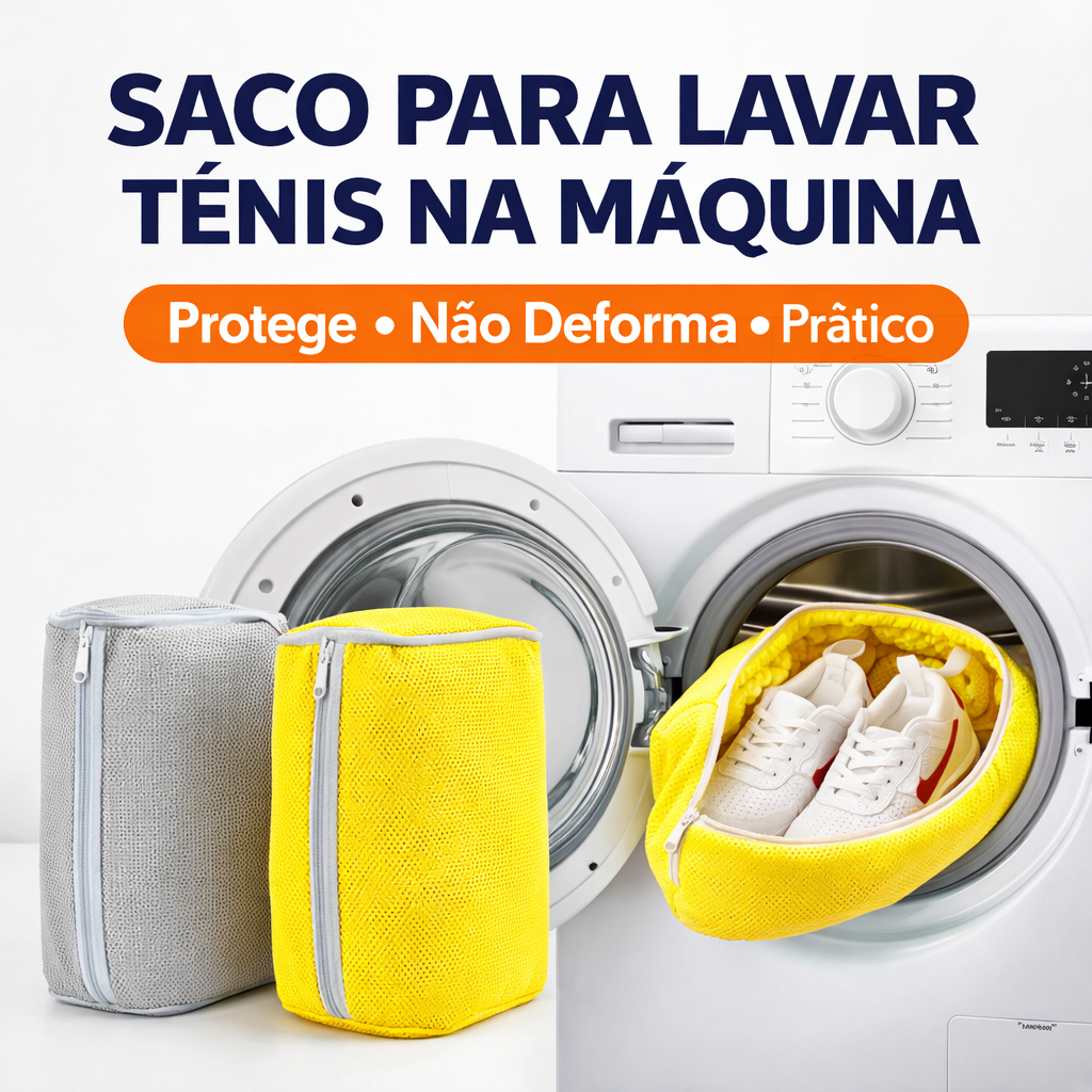 Saco Protetor para Lavar Tênis na Máquina – Não Deforma, Evita Barulho e Protege a Lavadora em Oferta na Shopee