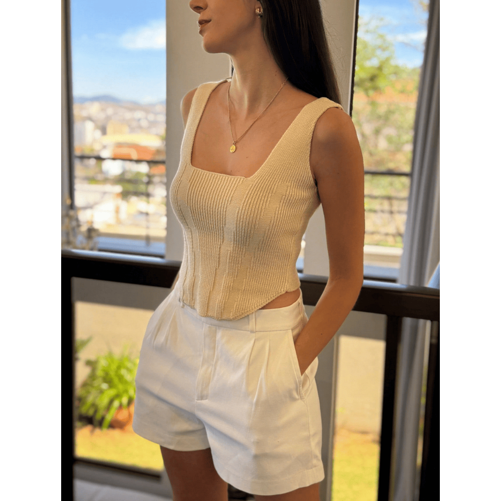BLUSA FEMININA CROPPED ROUPA ESTILOSA REGATA TRICOT MODAL VERÃO TENDENCIA 2026