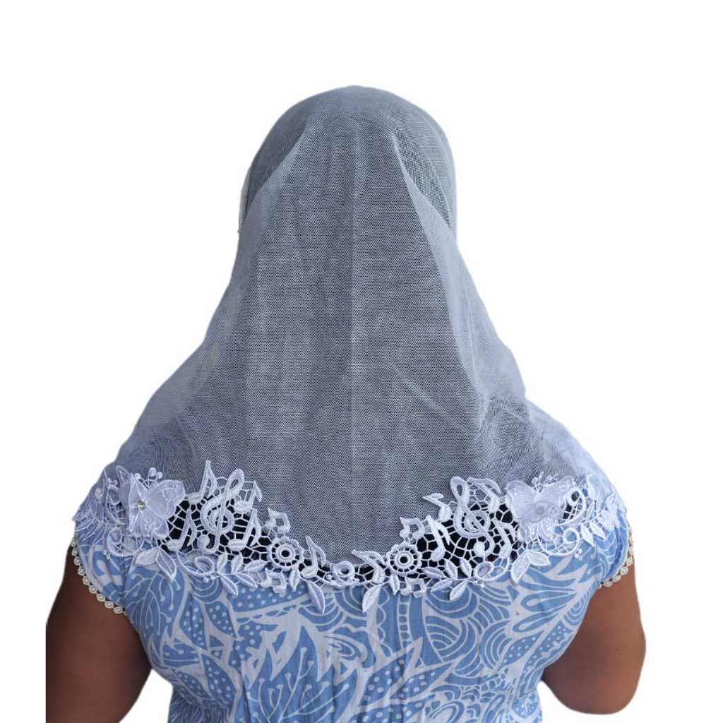 Véu Ccb Renda Média Guipir Com Aplique - Beatriz em Oferta na Shopee