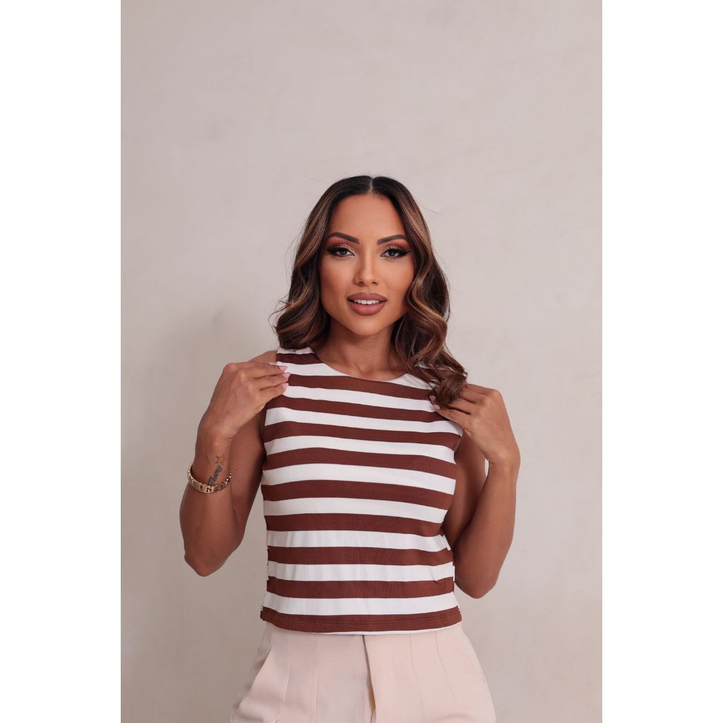 Blusa Regata Listrada Casual Elegante Confortável para o dia a dia  casuais, trabalho ou eventos Moderna Clássica