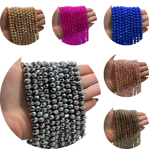 Fios de Cristal de Vidro Facetado 8mm 10 Fios Aprox. 67 Contas por Fio Artesanato em Oferta na Shopee