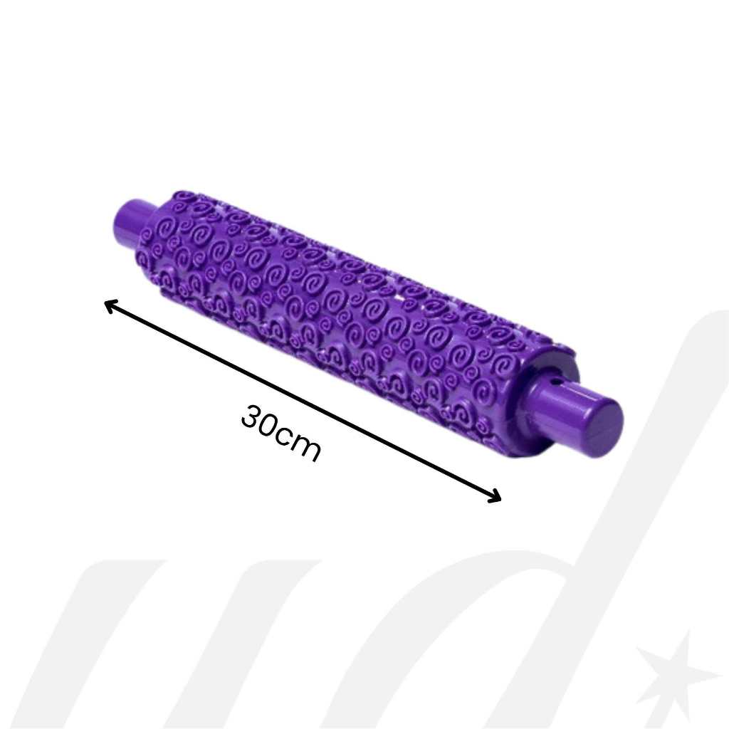 Rolo Decorador Texturizado para Massas Biscuit Confeitaria Artesanato Cerâmica Fria 31cm