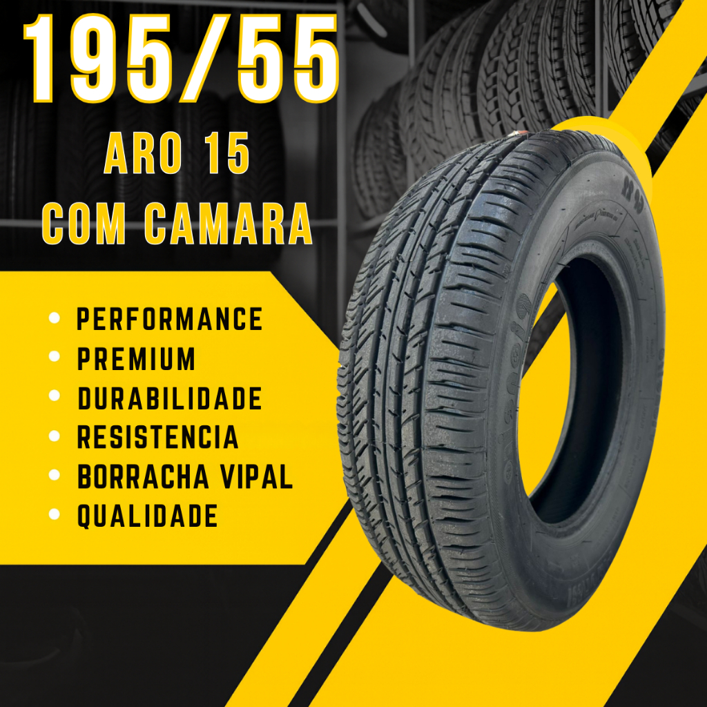 Pneu Premium 195/55 Aro 15 Touring Borracha Vipal HT Highway Palio Uno Celta Fox Polo 83 T Promoção