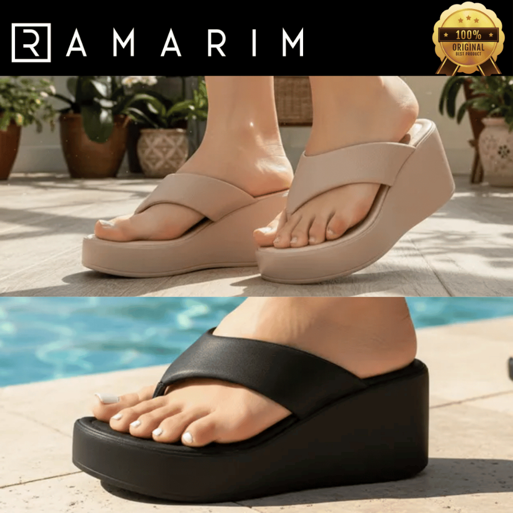Tamanco Ramarim Feminina Bloco Plataforma Anabela Alta Confortável Tiras Largas Original Lançamento