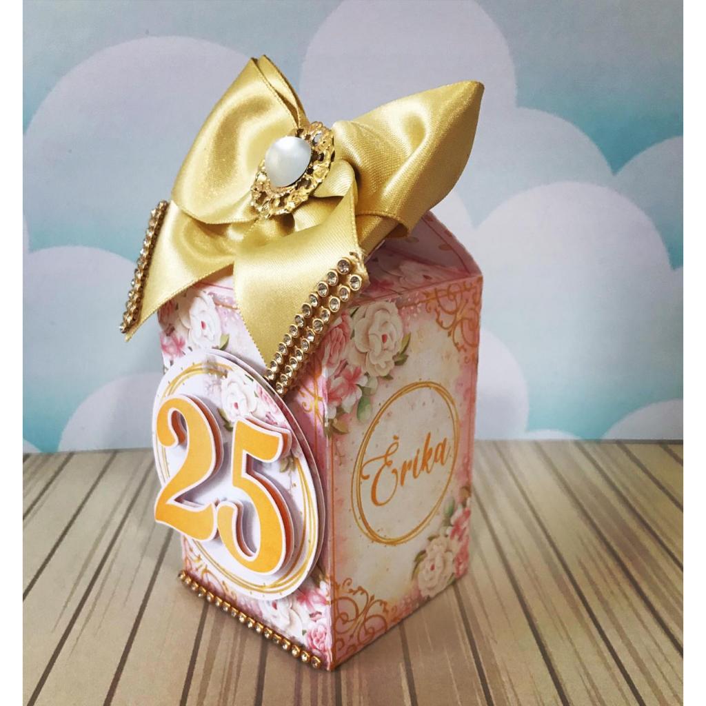 Kit Festa 20 Caixas Personalizadas Tema Floral/Jardim/Flor – Lembrancinhas para Festa