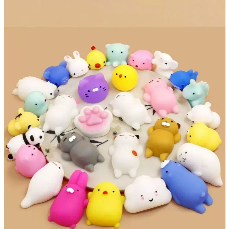 Kit 10/20/30/50 Squishy Mochi Bichinh De Apertar Anti Estresse