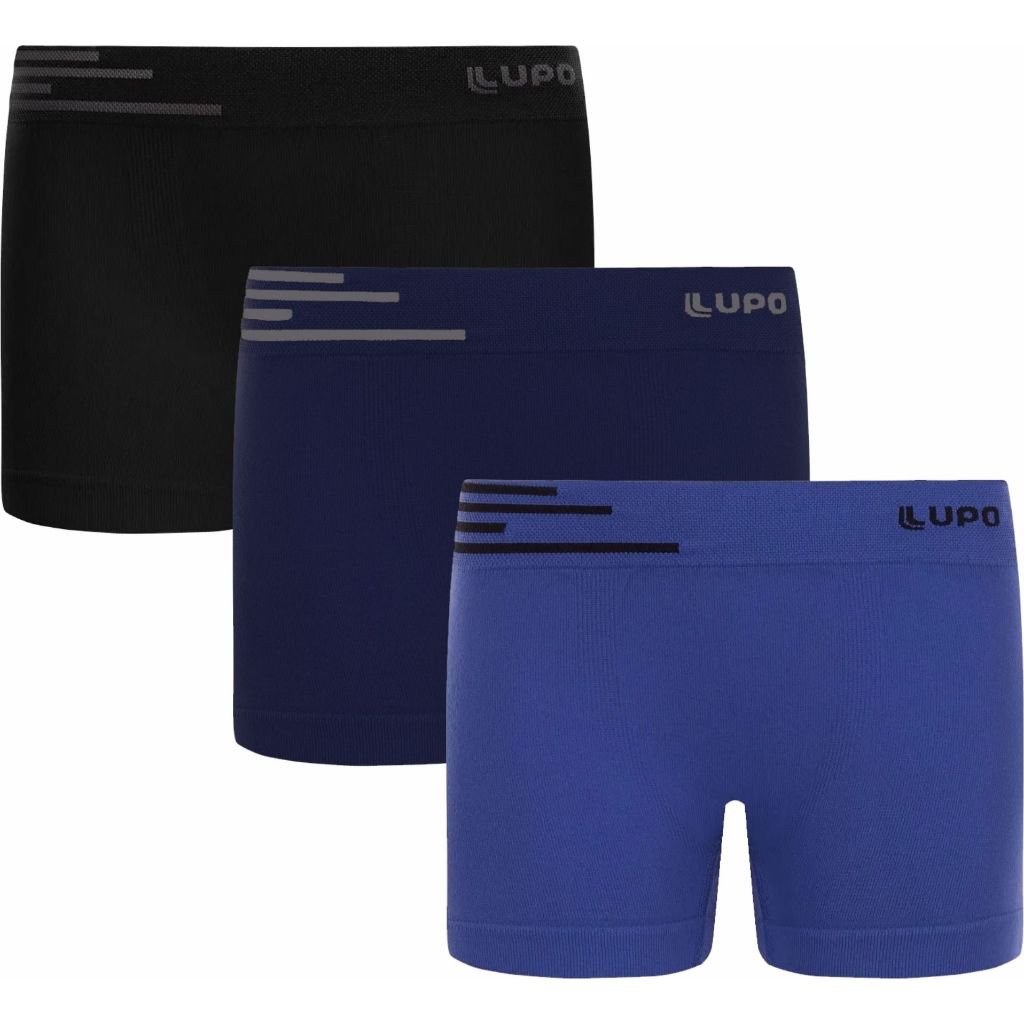 Kit 3 Cuecas Boxer Infantil Kids Menino Box Sem Costura Lupo