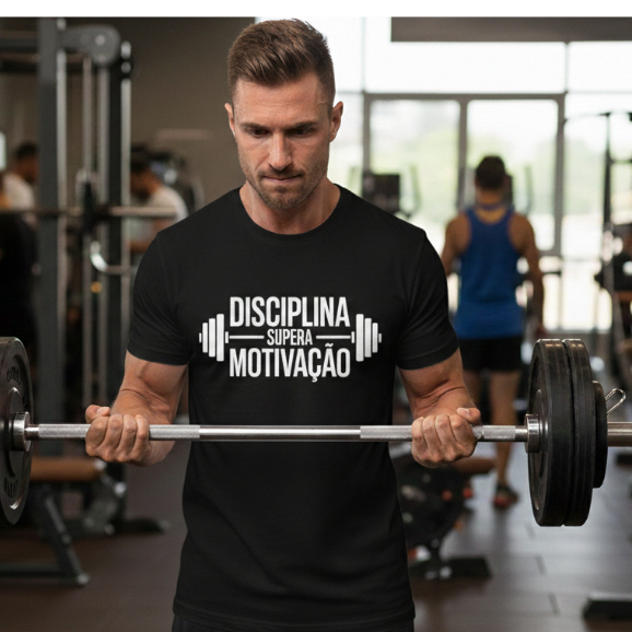 CAMISETA MASCULINO ACADEMIA TREINOS ESPORTES EXERCICIOS ESTAMPA P A GG MOTIVAÇÃO LAZER PROMOÇÃO