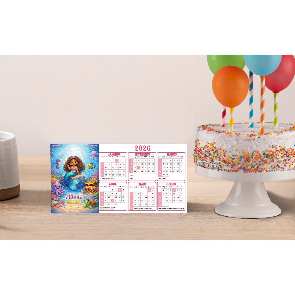 Calendário de Mesa Personalizado com sua Foto ou Logo -  Sua marca na mesa do seu cliente