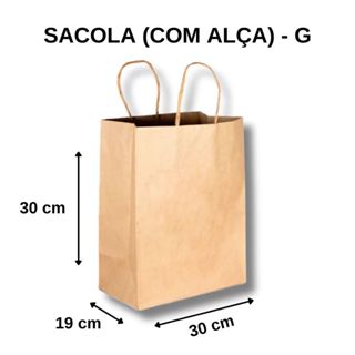 Sacola papel Kraft com alça Tamanho G 25 UNIDADES Ecológica em Oferta na Shopee