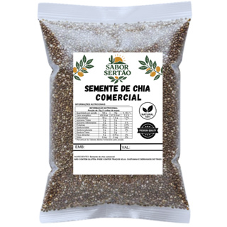 Semente De Chia Comercial 100% Natural sem glúten 1KG - 500GR em Oferta na Shopee
