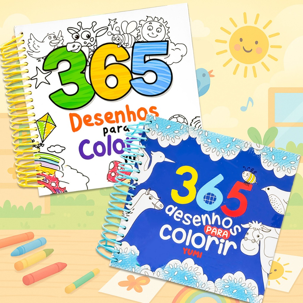 Livro Interativo Infantil : 365 Desenhos Para Colorir | Caderno Com Espiral Para Pintar - Para Meninos E Meninas em Oferta na Shopee