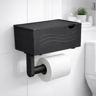 Suporte De Papel Higiênico Com Caixa Organizadora Adesivo Sem Furo Para Banheiro Moderno Premium em Oferta na Shopee