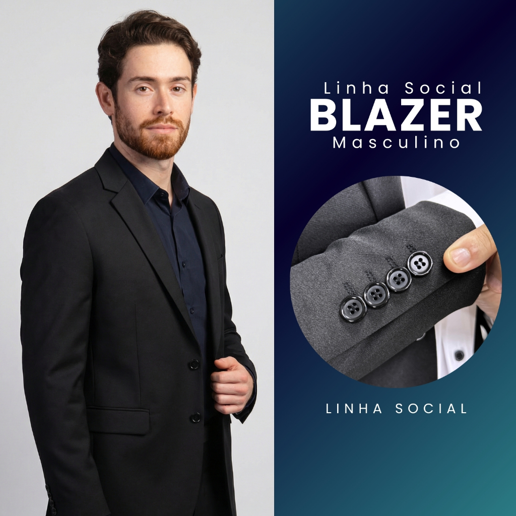 Blazer Paleto Masculino Slim Social Luxo Premium Italiano Microfibra Elastano Terno Classico Alta Qualidade